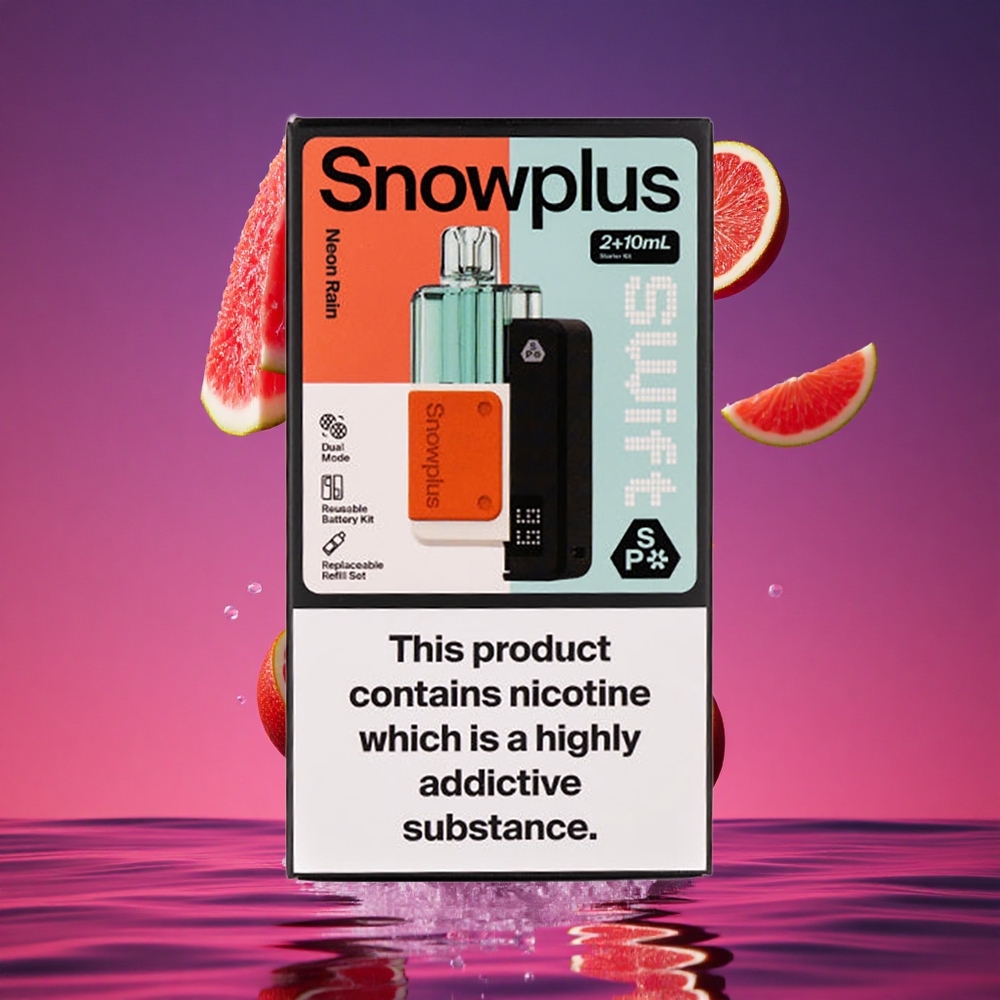 Snowplus Swift 5000 Puffs Prefilled Pod Kit Neon Chuva com Bateria de 1000 mAh e Atomizador Dupla Malha