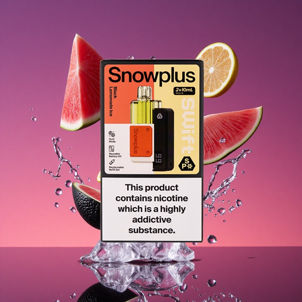 Snowplus Swift 5000 Puffs Prefilled Pod Kit Preto Limonada Gelada com 1000 mAh e 2+10 ml