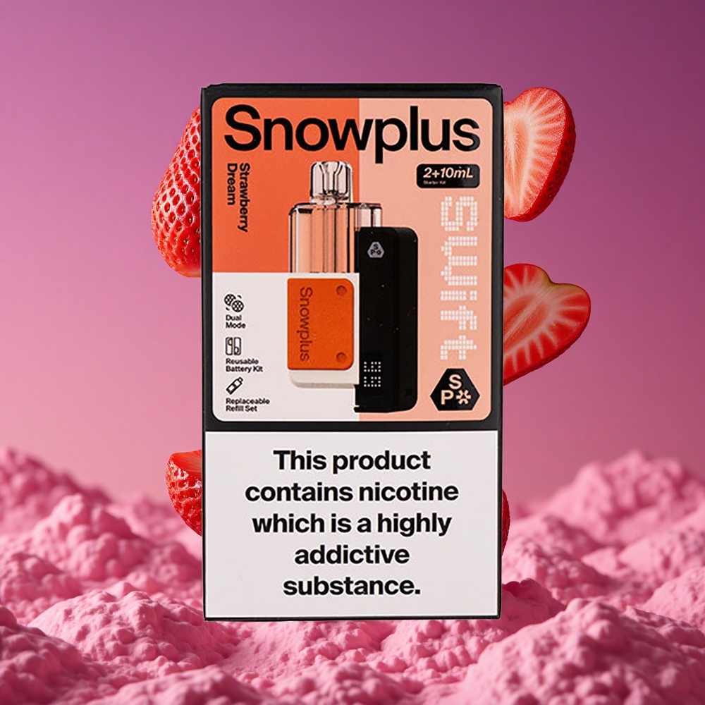 Snowplus Swift 5000 Puffs Prefilled Pod Kit Sonho de Morango com Bateria de 1000 mAh e Atomizador Dual Mesh