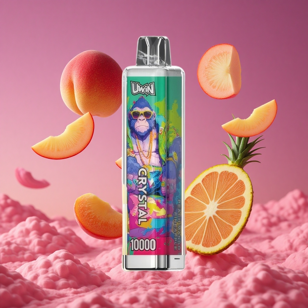 UWIN Crystal 10000 Puffs 18ml 5% Nicotina Pêssego Manga Abacaxi