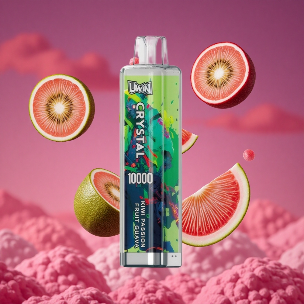UWIN Crystal 10000 Puffs 18ml Kiwi Maracujá Goiaba 650mAh Recarregável