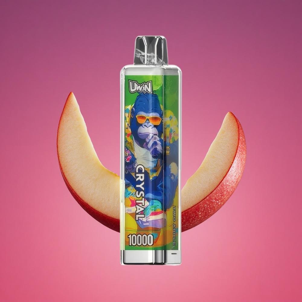 UWIN Crystal 10000 Puffs Duas Maçãs com 18ml de Líquido e Carregamento Tipo-C Rápido