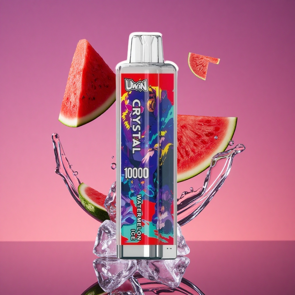 UWIN Crystal 10000 Puffs Sabor Melancia Gelada com 18ml de Líquido e Bateria Recarregável 650mAh