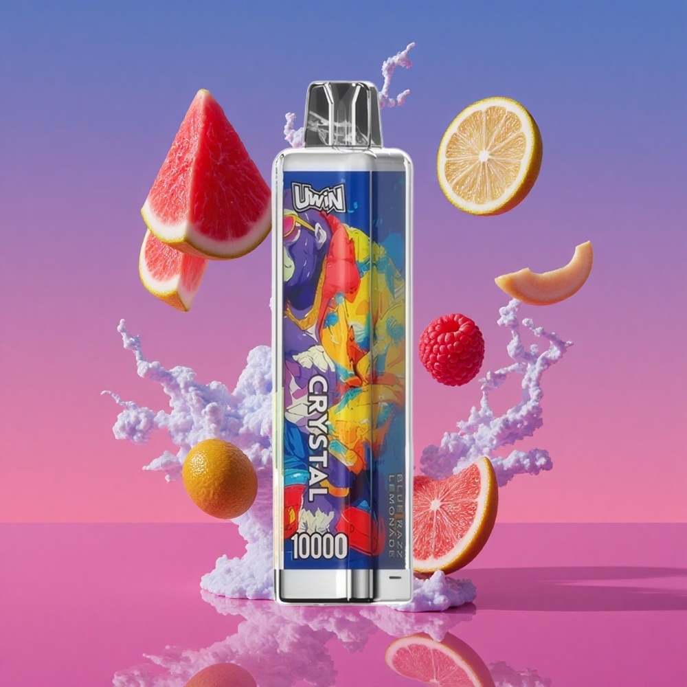 UWIN Crystal 10000 Puffs com 18ml de E-Líquido e Limonada Azul de Framboesa