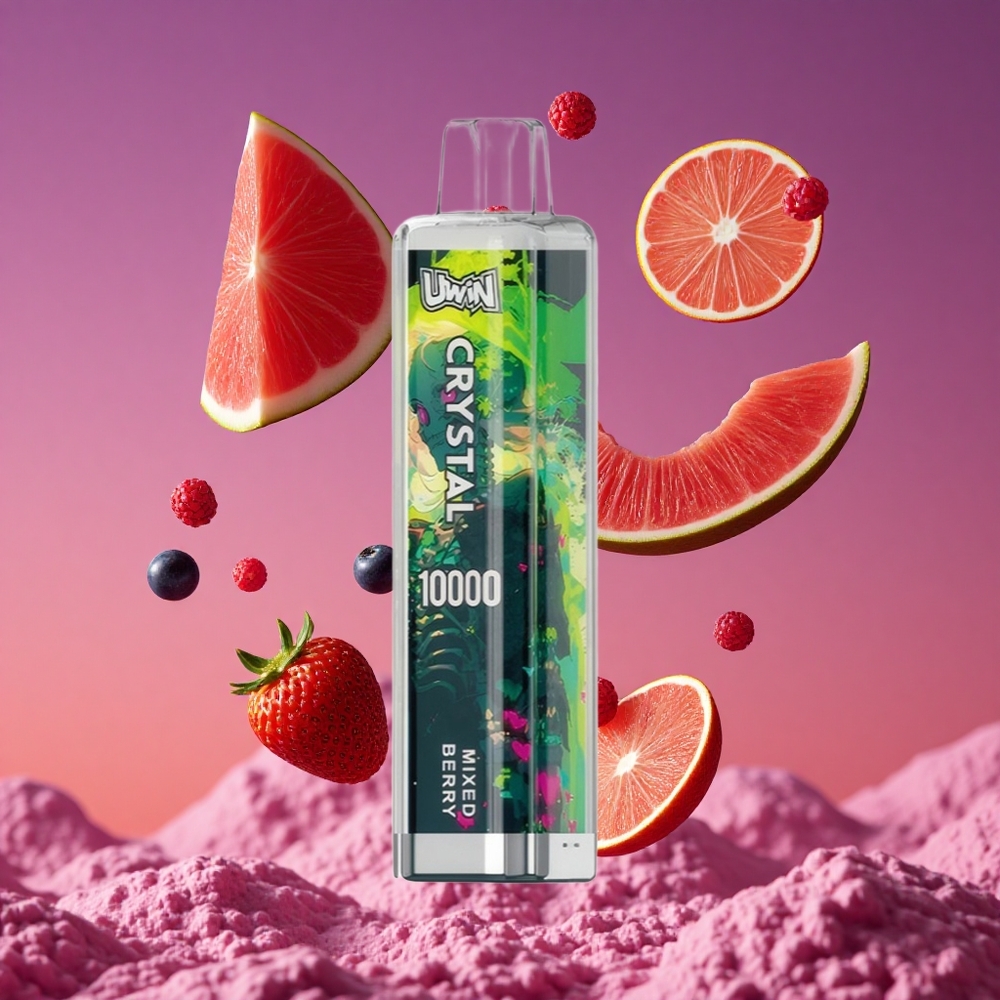 UWIN Crystal 10000 Puffs com 18ml e 5% Nicotina - Frutas Vermelhas Misturadas