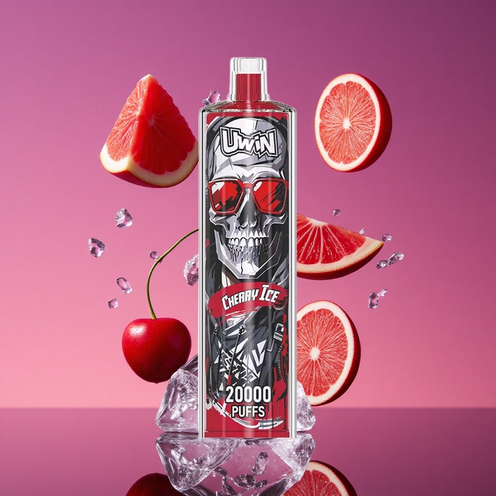 Uwin Shisha Hookah Crystal 20000 Puffs 22ml Gelo Cereja