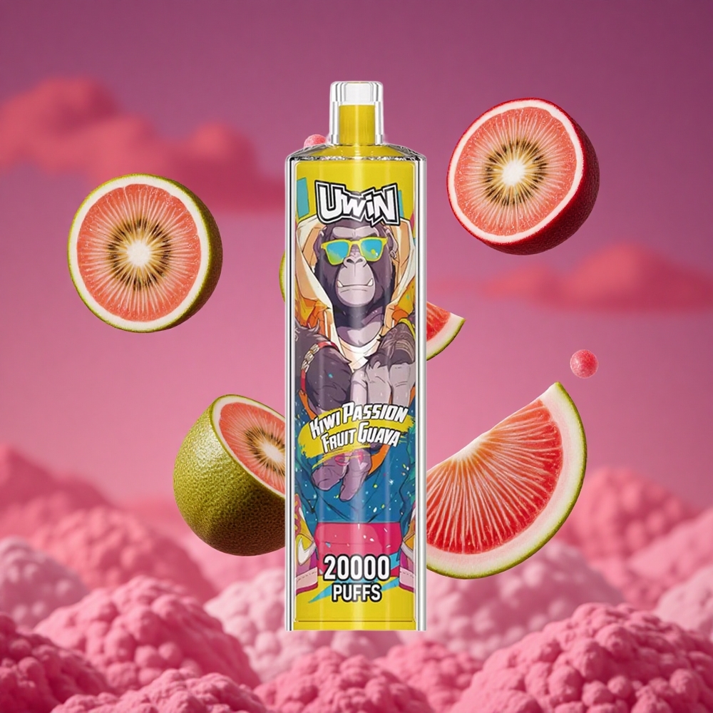 Uwin Shisha Hookah Crystal 20000 Puffs Kiwi Maracujá Goiaba 0% 22ml