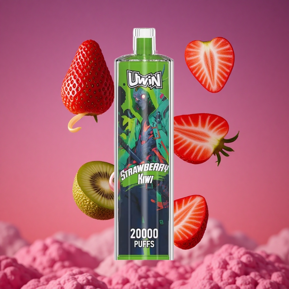 Uwin Shisha Hookah Crystal 20000 Puffs e Bateria Recarregável 650 mAh Morango Kiwi