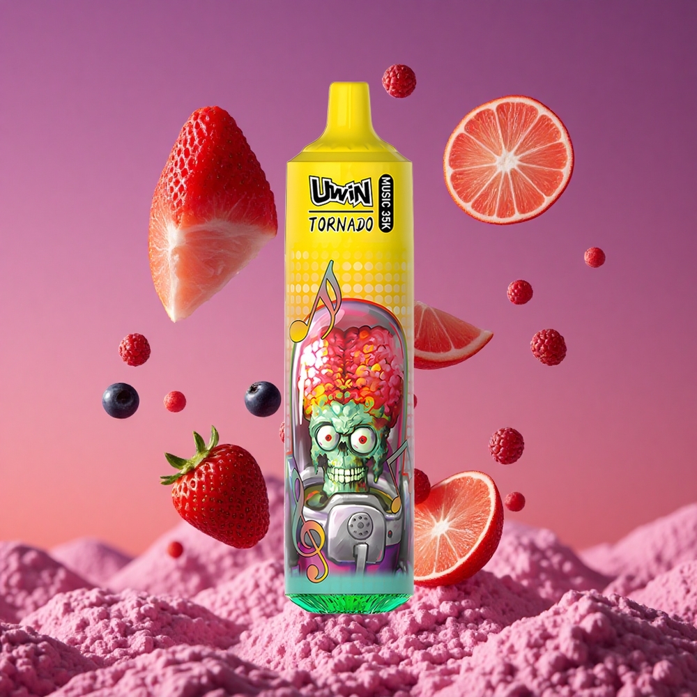 Uwin Tornado 35K Vape Descartável com Bateria Recarregável 600mAh e Bobina Mesh 1.0 Ohm - Frutas Vermelhas