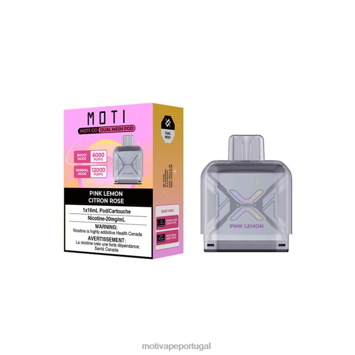 MOTI Go Pro cápsula descartável limão rosa 6JZ6Z87 MOTI vape kit portugal