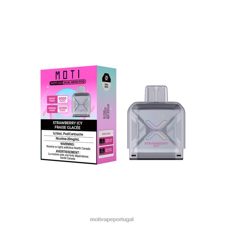 MOTI Go Pro cápsula descartável morango gelado 6JZ6Z95 MOTI vape review