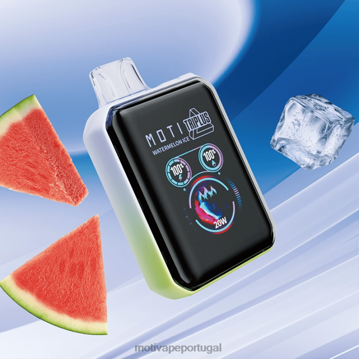 MOTI Triplus Vaporizador descartável de 20k (5%, 20.000 baforadas) gelo de melancia 6JZ6Z10 MOTI vape disposable portugal