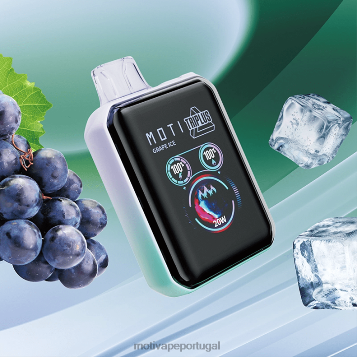 MOTI Triplus Vaporizador descartável de 20k (5%, 20.000 baforadas) gelo de uva 6JZ6Z4 MOTI vape pods portugal