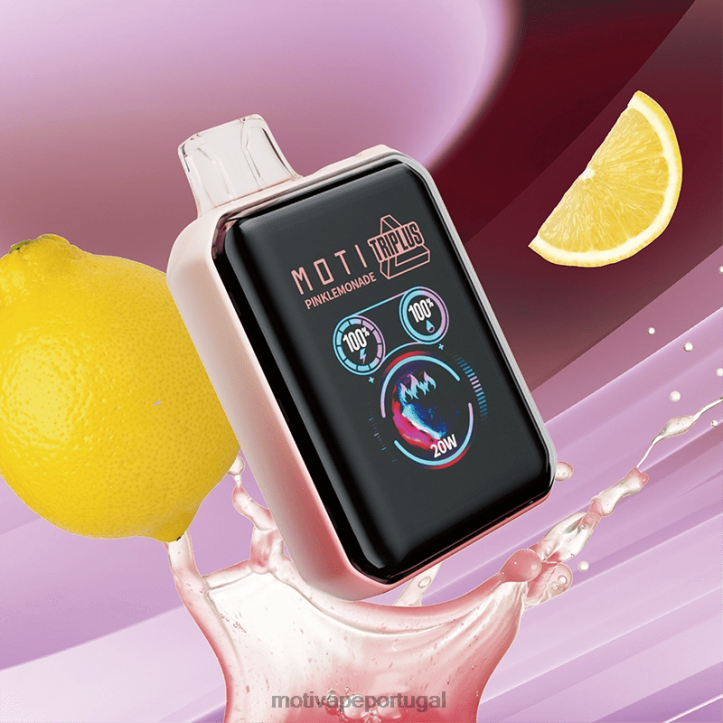 MOTI Triplus Vaporizador descartável de 20k (5%, 20.000 baforadas) limonada rosa 6JZ6Z8 MOTI vape for sale
