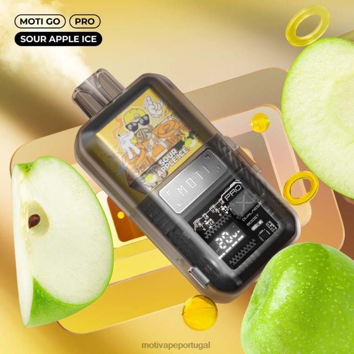 MOTI Go Pro vape descartável (5%, 12.000 baforadas) gelo de maçã azeda 6JZ6Z20 MOTI vape disposable portugal