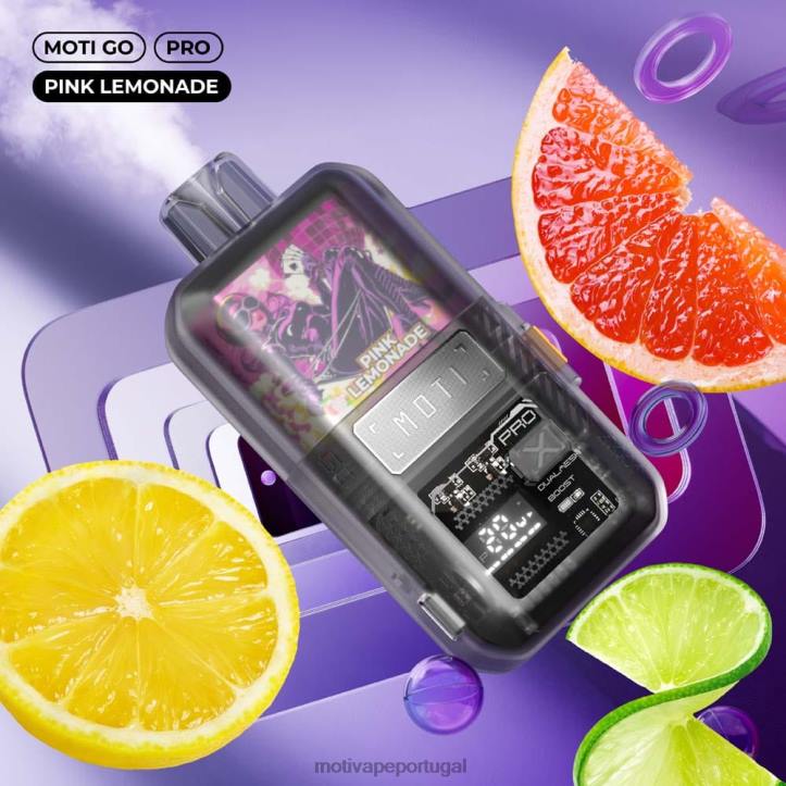 MOTI Go Pro vape descartável (5%, 12.000 baforadas) limonada rosa 6JZ6Z18 MOTI vape for sale