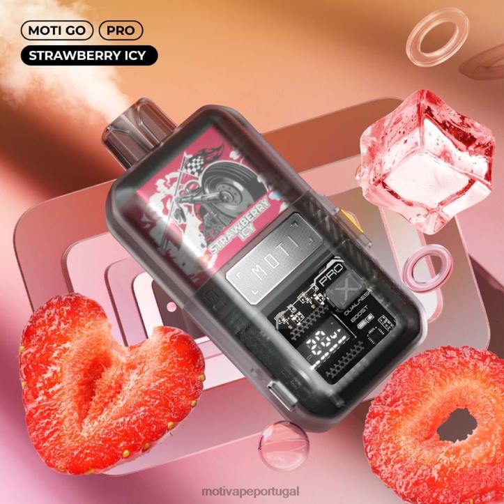 MOTI Go Pro vape descartável (5%, 12.000 baforadas) morango gelado 6JZ6Z22 MOTI vape lisbon
